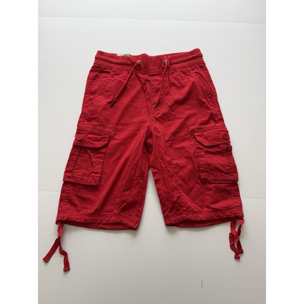 Rscoop Boys Medium 10-12 Cargo Shorts Red 100% Cotton Drawstring Kids School NWT